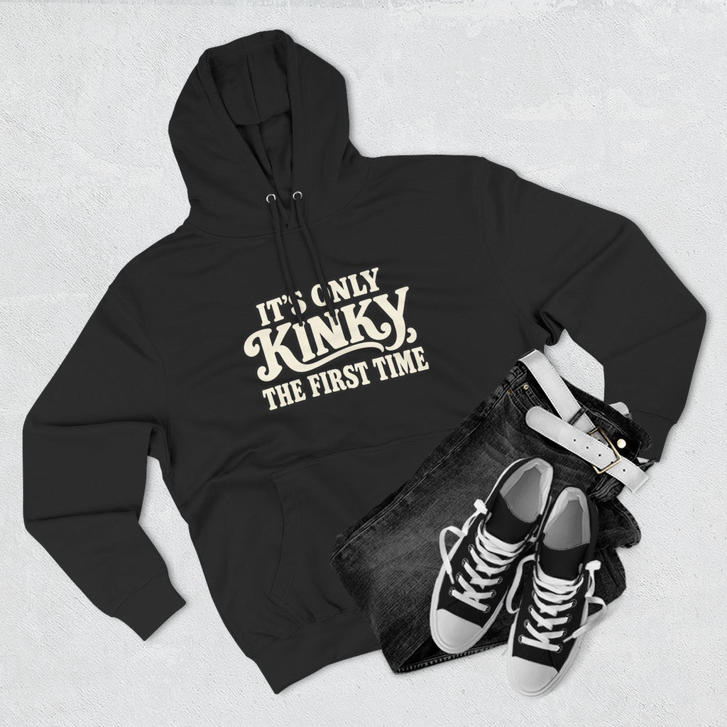 Kinky The First Time Hoodie — Funny Retro Script Graphic Sweatshirt