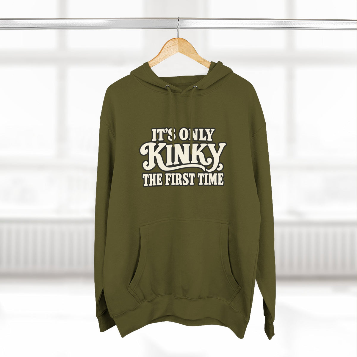 Kinky The First Time Hoodie — Funny Retro Script Graphic Sweatshirt
