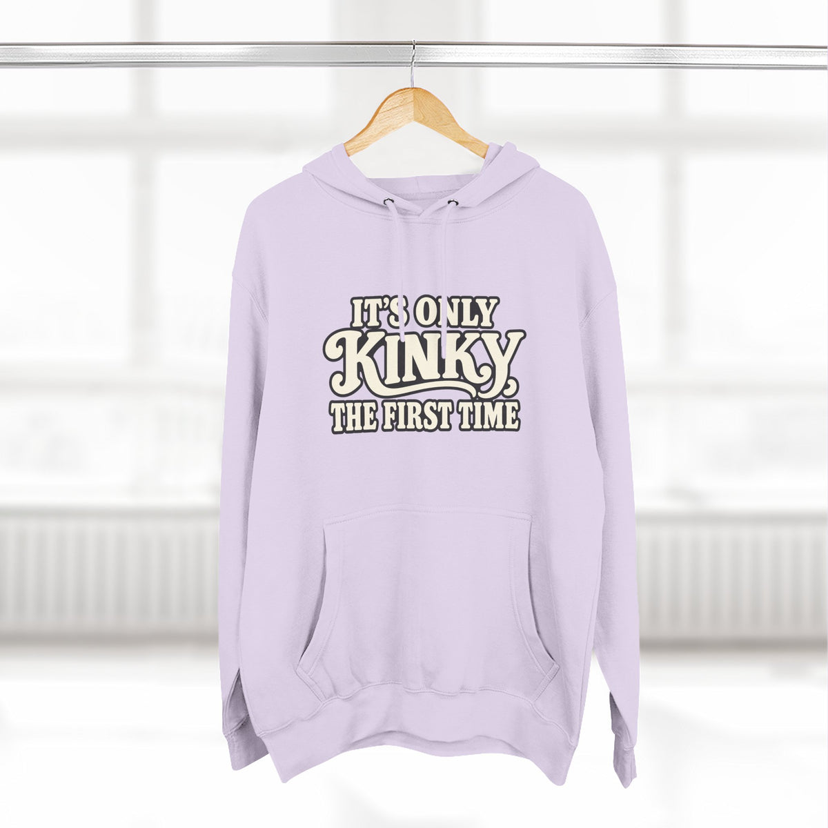 Kinky The First Time Hoodie — Funny Retro Script Graphic Sweatshirt