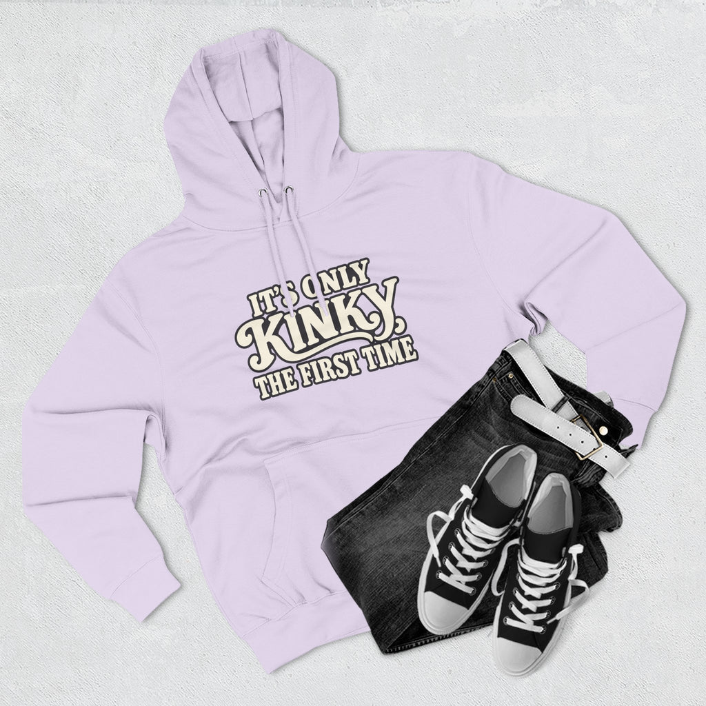 Kinky The First Time Hoodie — Funny Retro Script Graphic Sweatshirt